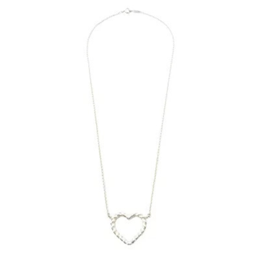 TIFFANY CO Twist Heart Necklace Silver